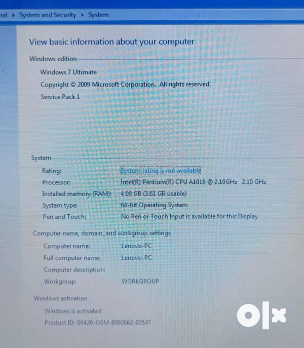 Lenovo B490 laptop with charger